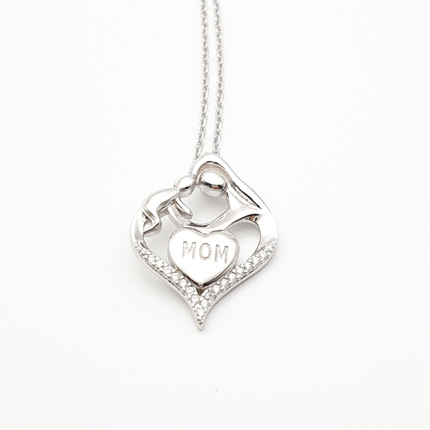 Mother and Baby Mom Pendant Necklace