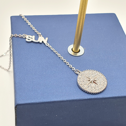 Sun Pendant Necklace 925 Silver