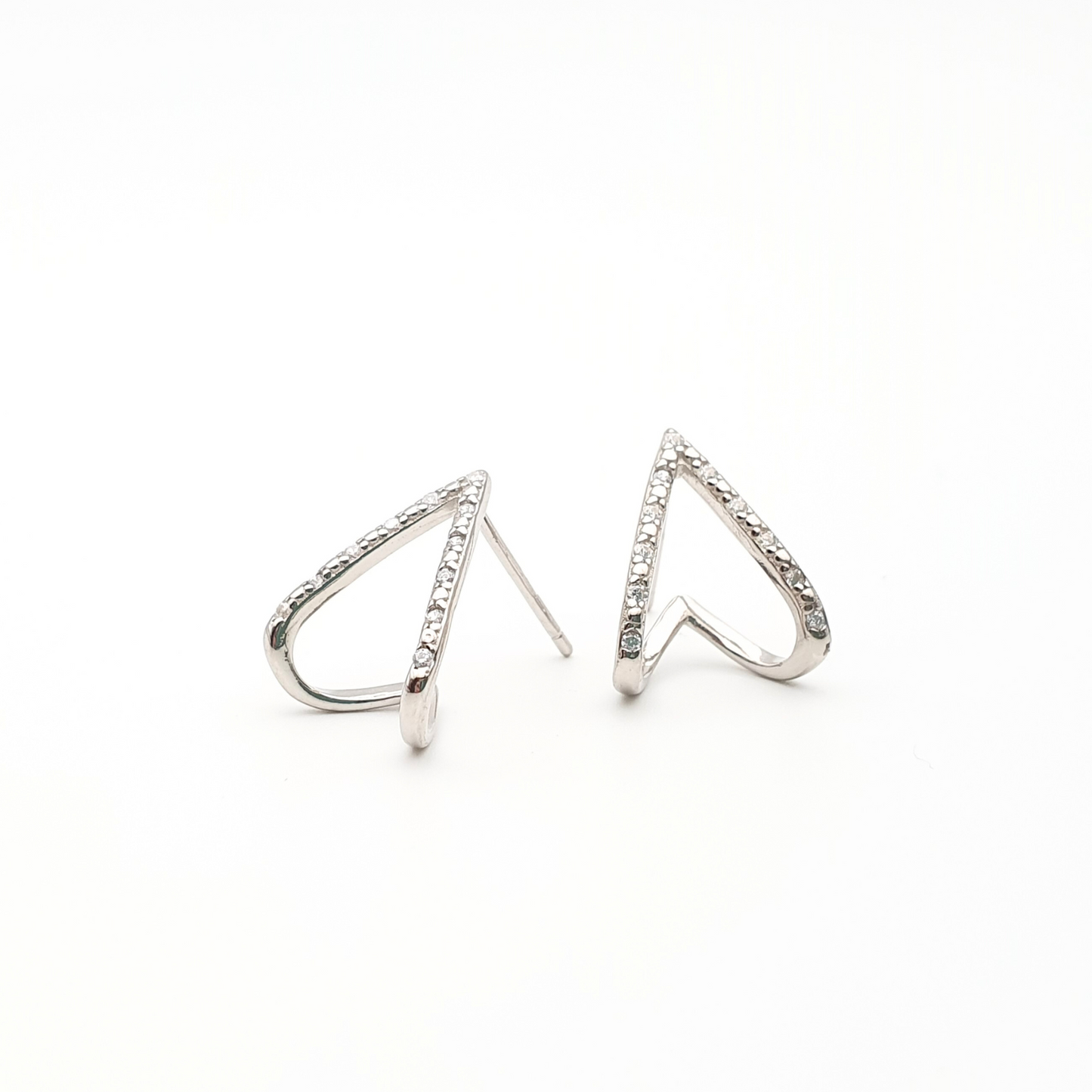 Upside-down V-Heart Earrings