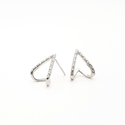 Upside-down V-Heart Earrings