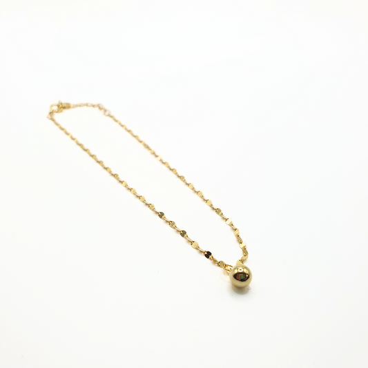 Ball Charm Anklet Gold Plated 925 Silver