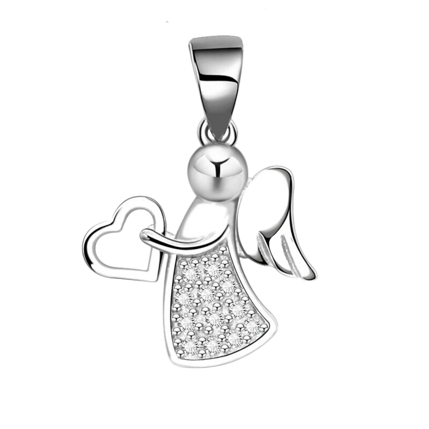 Heart Harp Angel Pendant