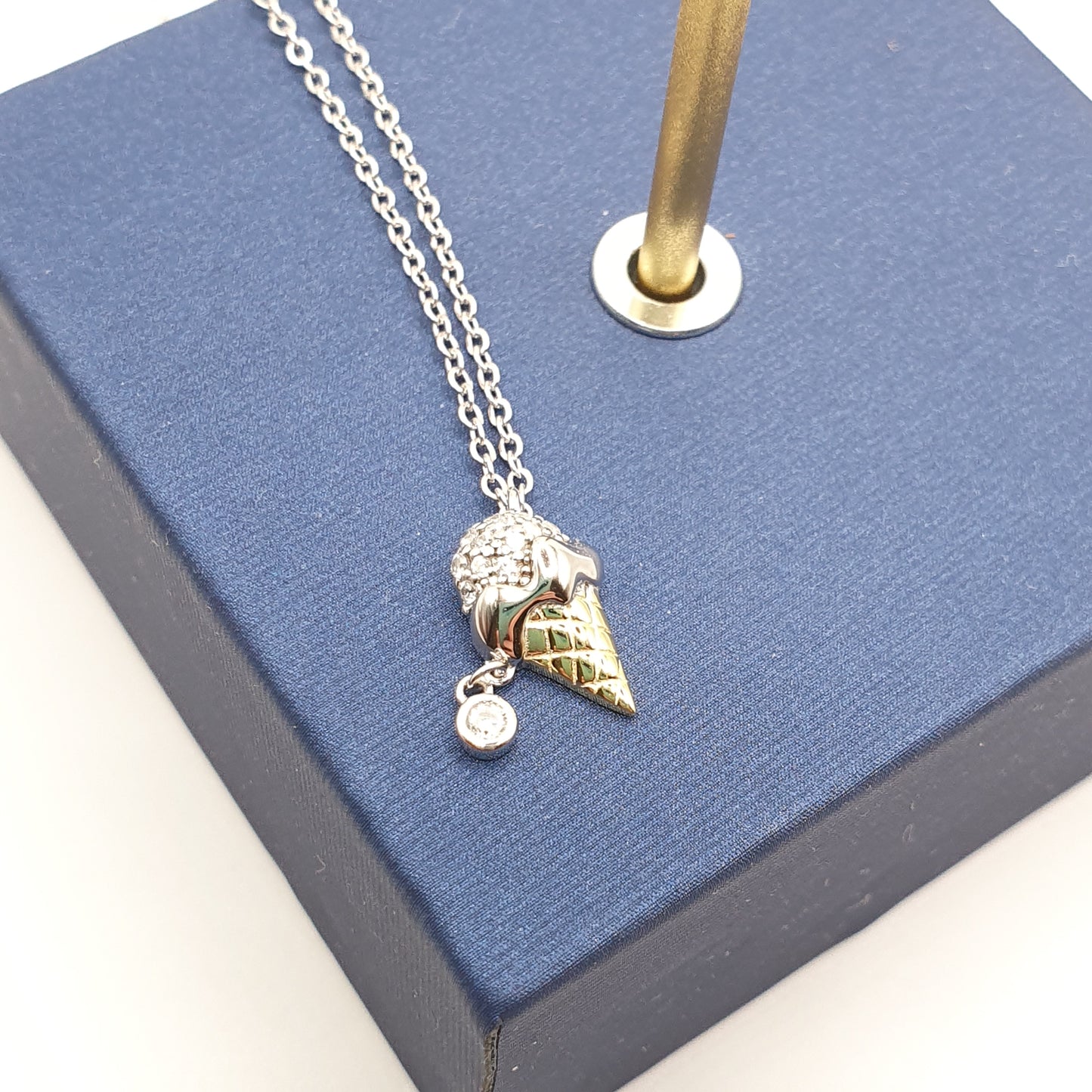 Ice Cream - Gelato Cone Pendant Necklace 925 Silver