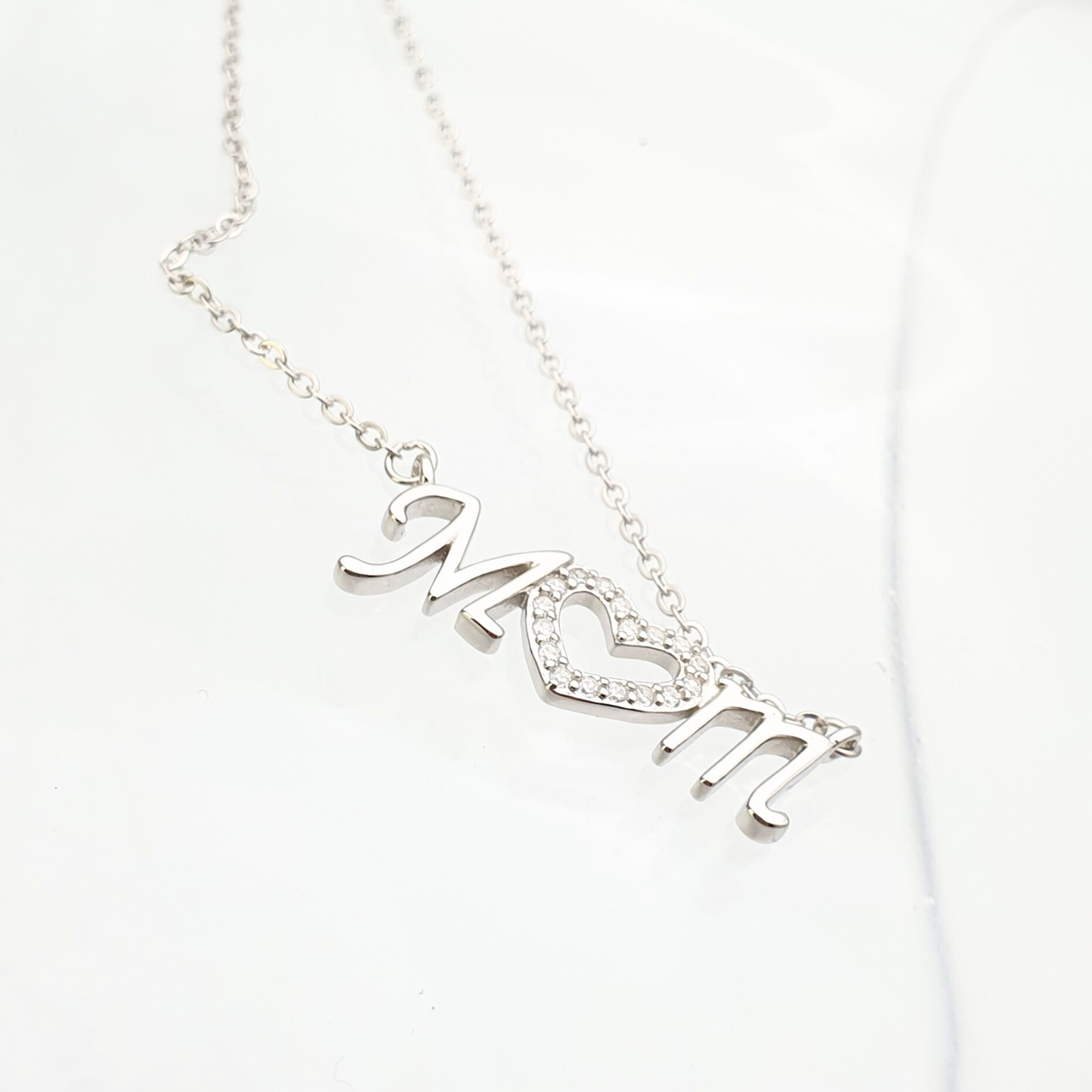 Mom - Mum Heart Zirconia Necklace