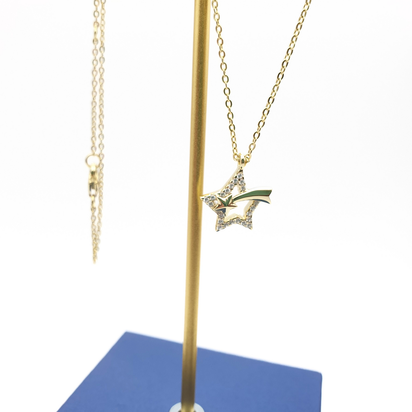 Shooting Star 14k Gold Plated Pendant Necklace