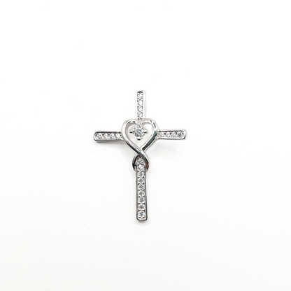 Infinity Heart Cross Pendant Necklace