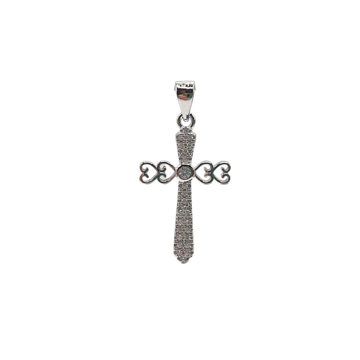 4 Hearts Cross Pendant Necklace