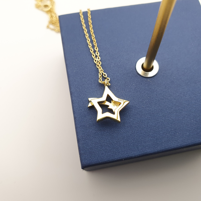 Shooting Star 14k Gold Plated Pendant Necklace