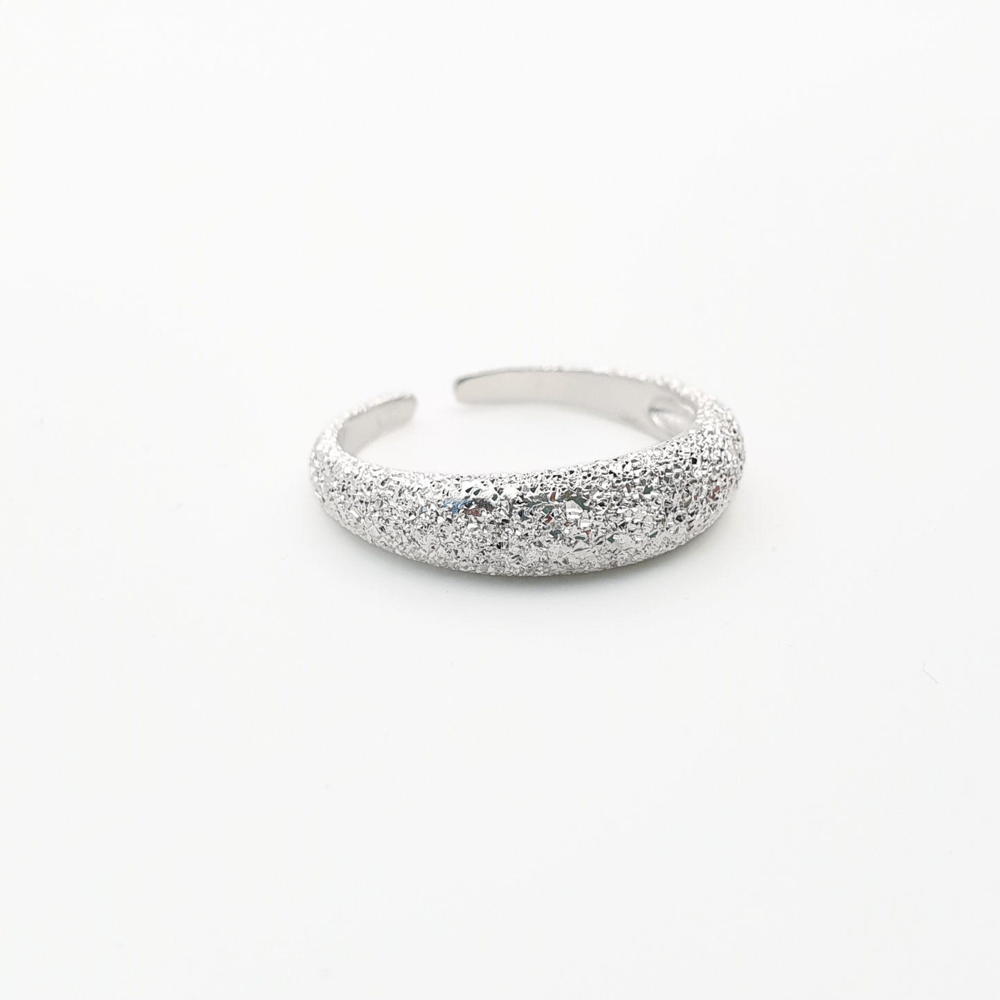 Textured Silver Adjustable Ring