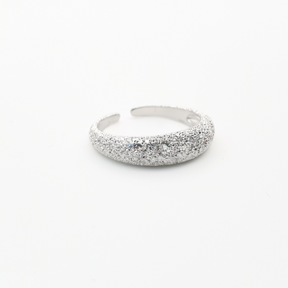 Textured Silver Adjustable Ring