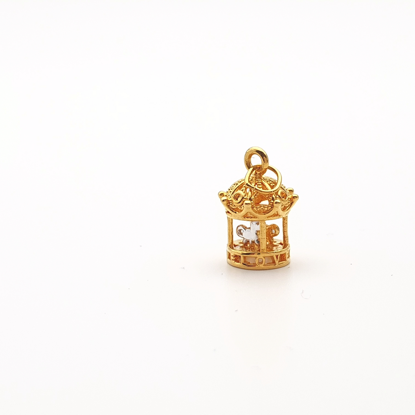 Delicate Carousel Charm in 18K Gold