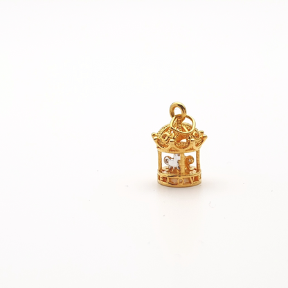 Delicate Carousel Charm in 18K Gold