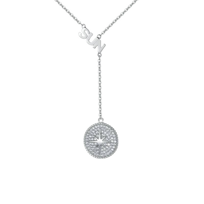 Sun Pendant Necklace 925 Silver