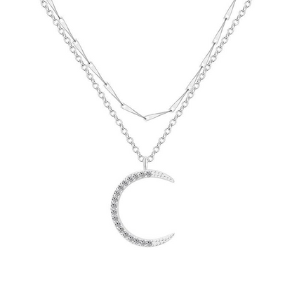 Crescent Moon Stacked Necklace