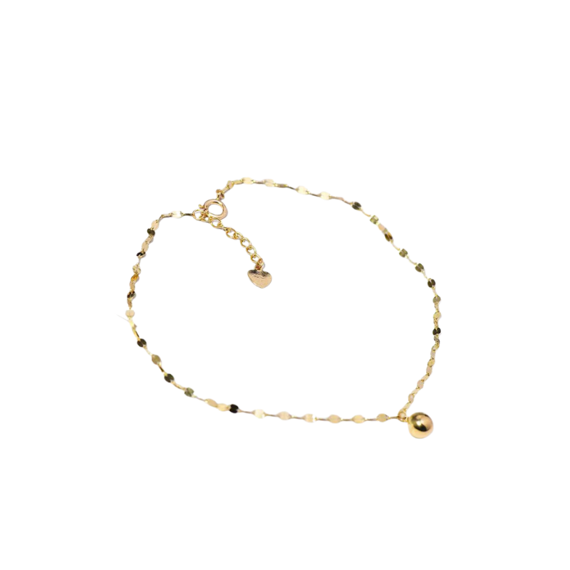 Ball Charm Anklet Gold Plated 925 Silver