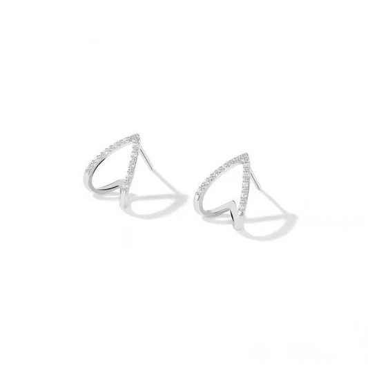 Upside-down V-Heart Earrings