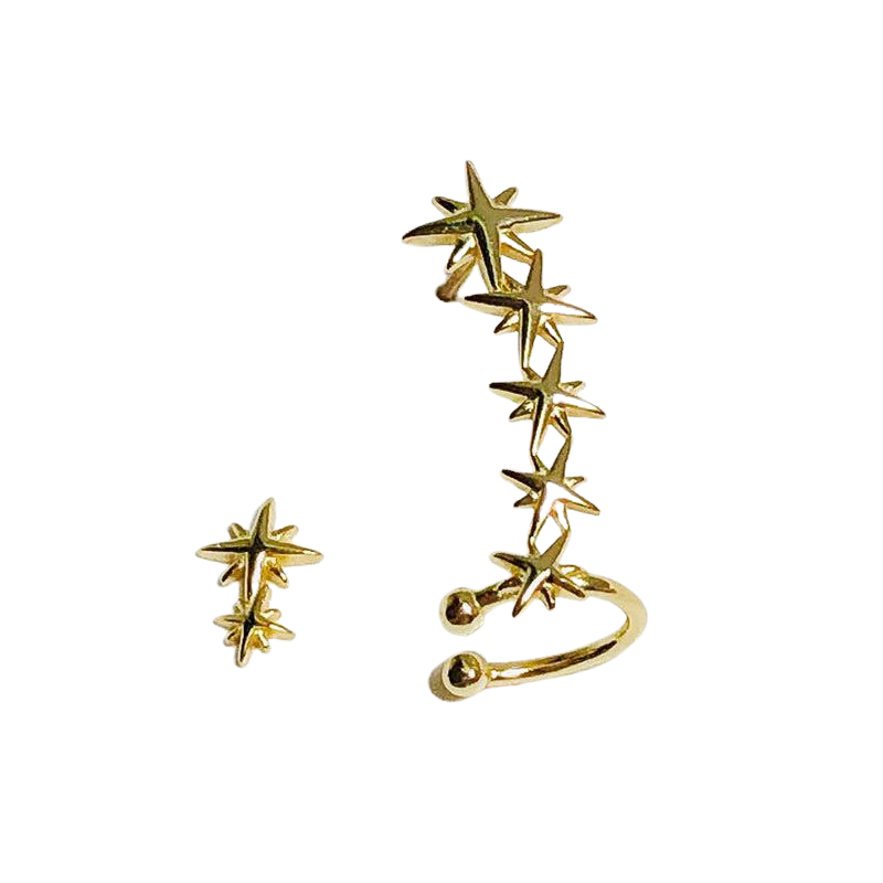 7 Stars Climber With Cuff Earrings