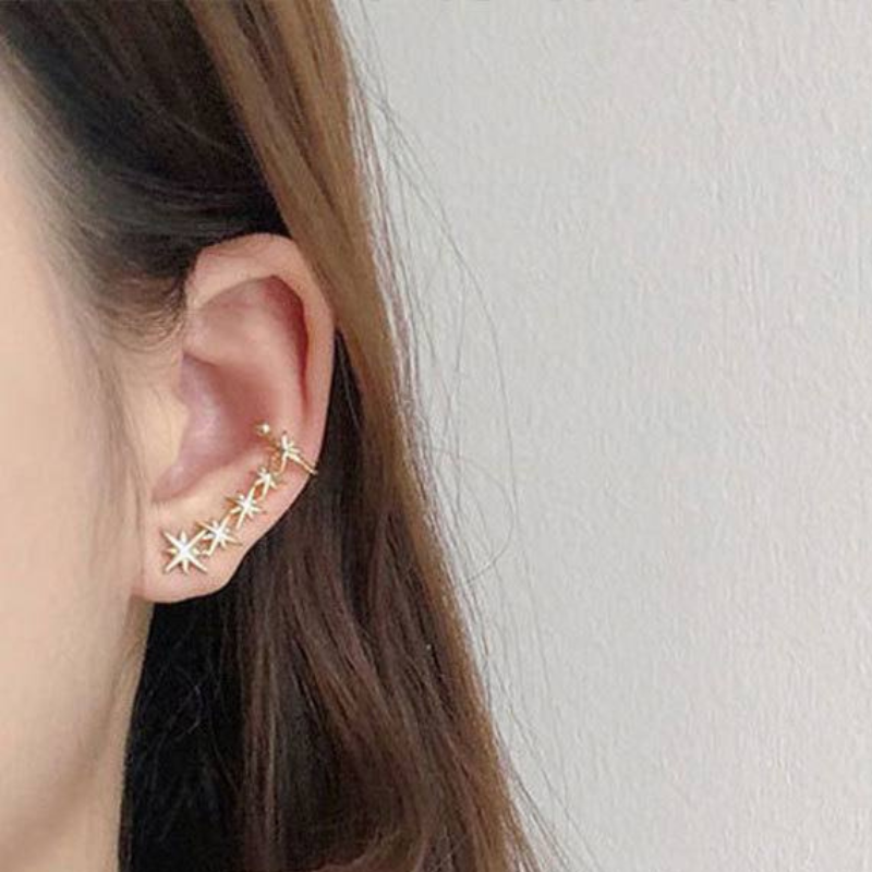 7 Stars Climber With Cuff Earrings