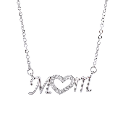 Mom - Mum Heart Zirconia Necklace