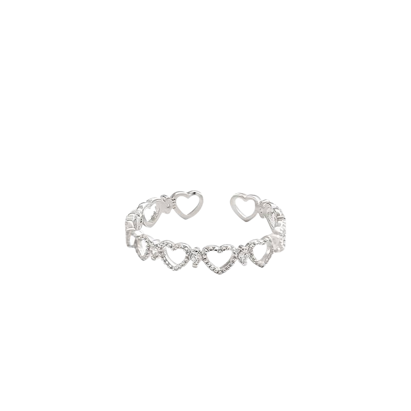 Multi Heart Zirconia Adjustable Ring