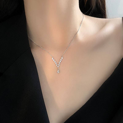 Zirconia V Drop Necklace