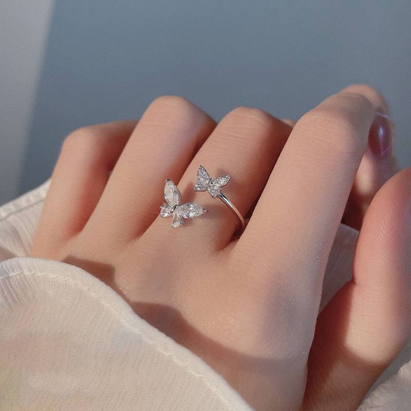 Two Butterfly Zirconia Ring