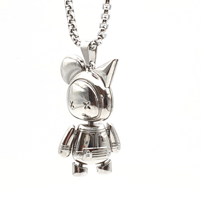 Space Robot Bear Pendant Necklace