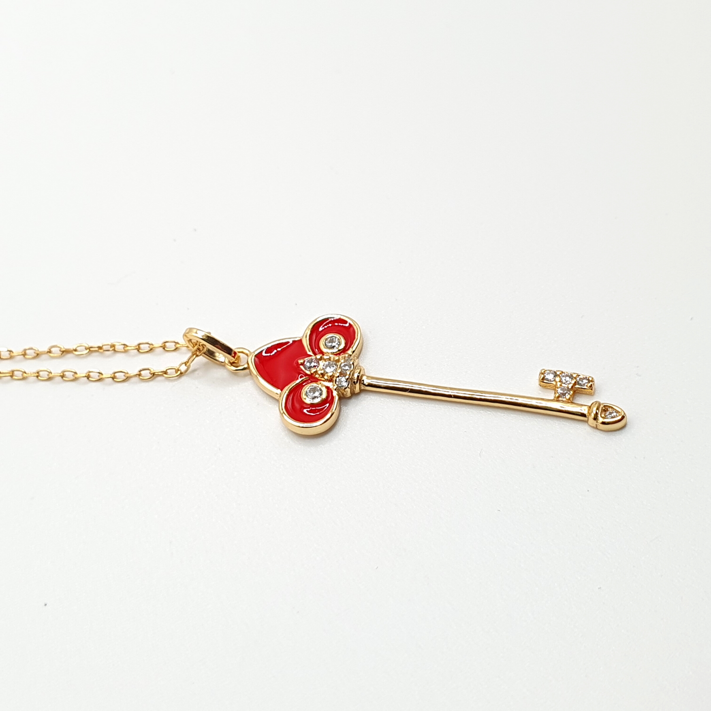 Key to My Heart -  Red Pendant Necklace