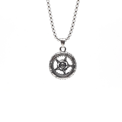 Wheel of Time Star Tyre Pendant Chain Necklace