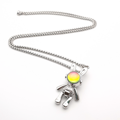 Space Bunny Rabbit Astronaut Pendant Chain Necklace