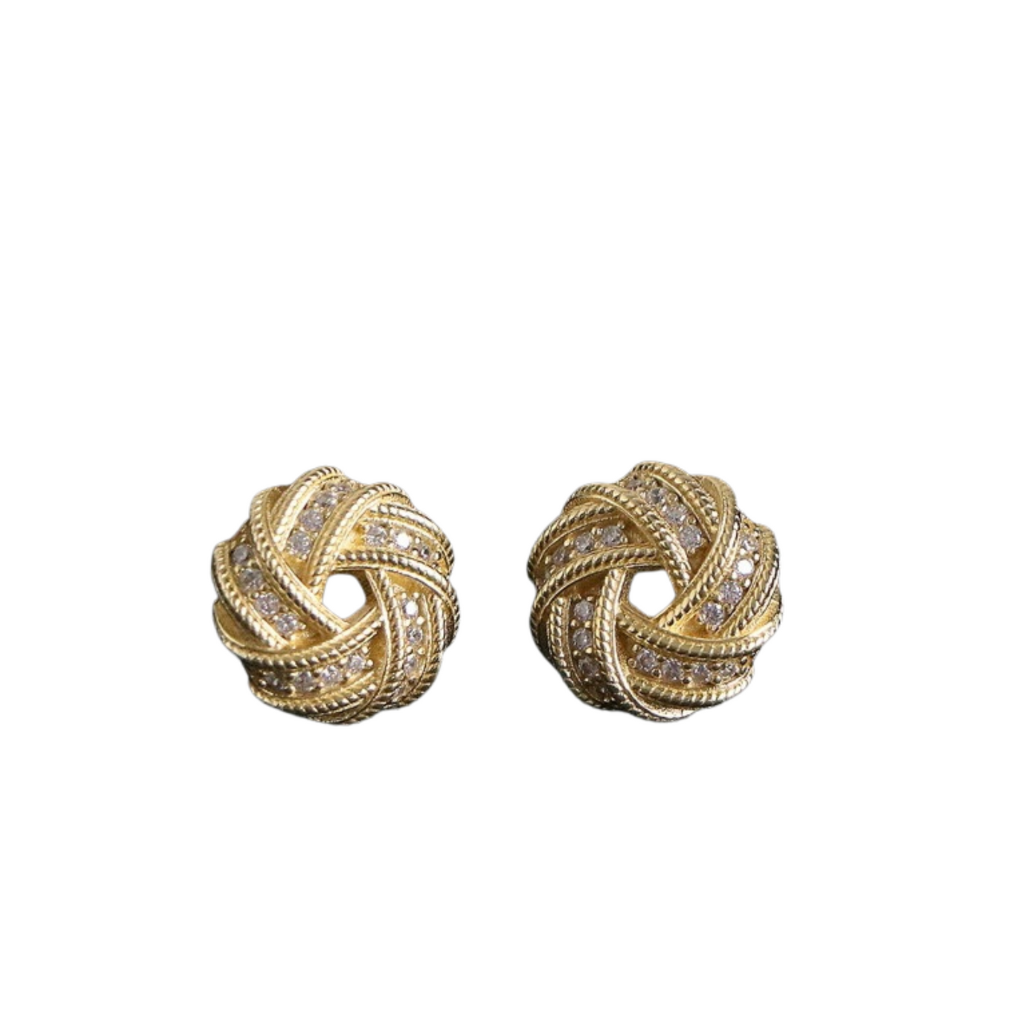 Pave Knot Stud Earrings