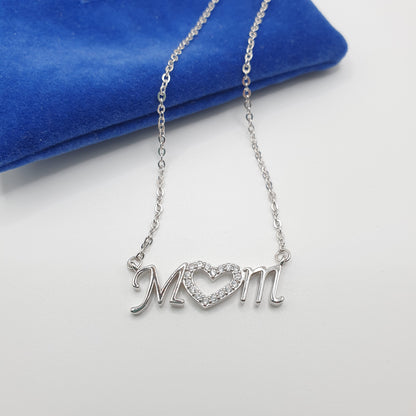 Mom - Mum Heart Zirconia Necklace