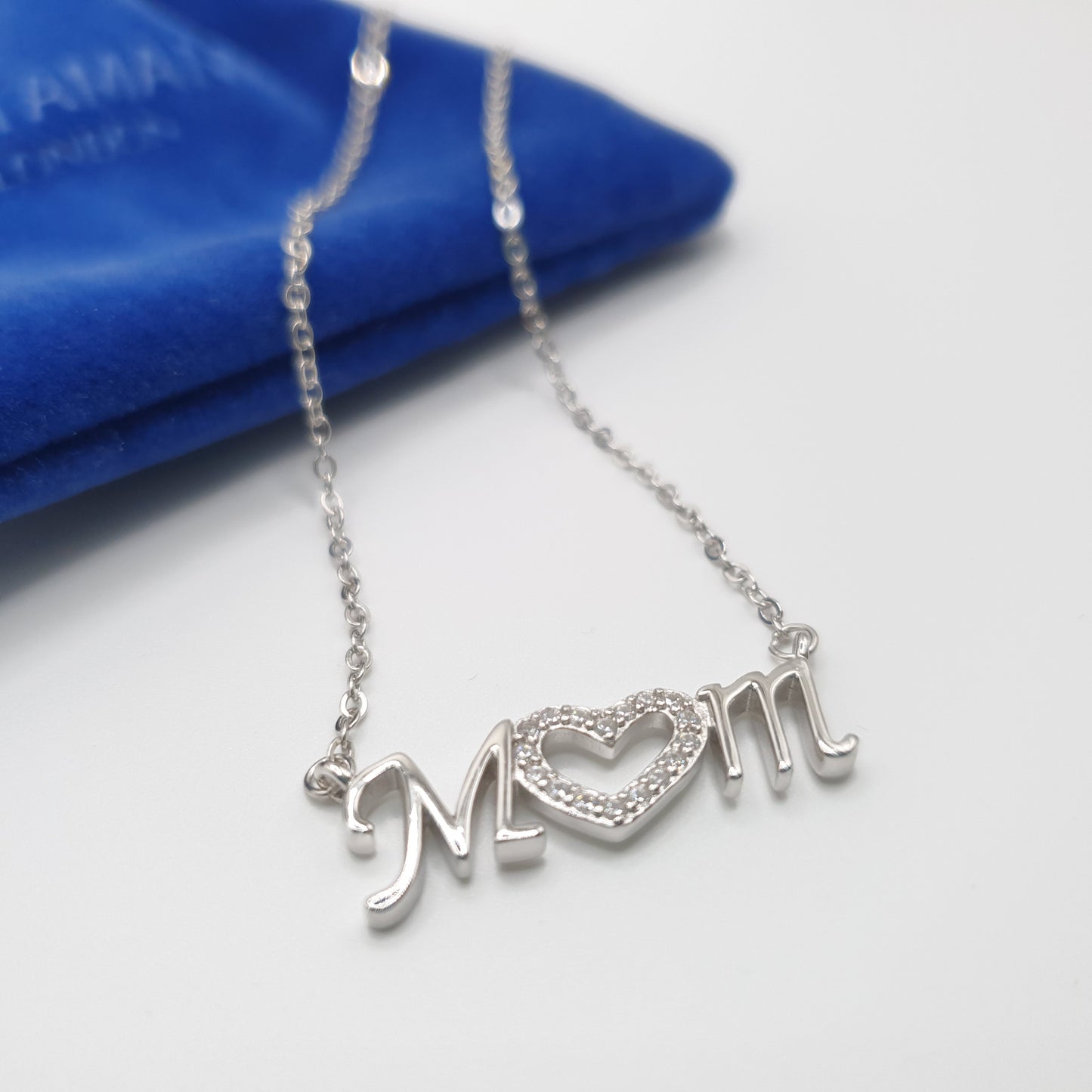 Mom - Mum Heart Zirconia Necklace