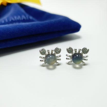 Moonstone Crab Earrings with 925 Silver Posts