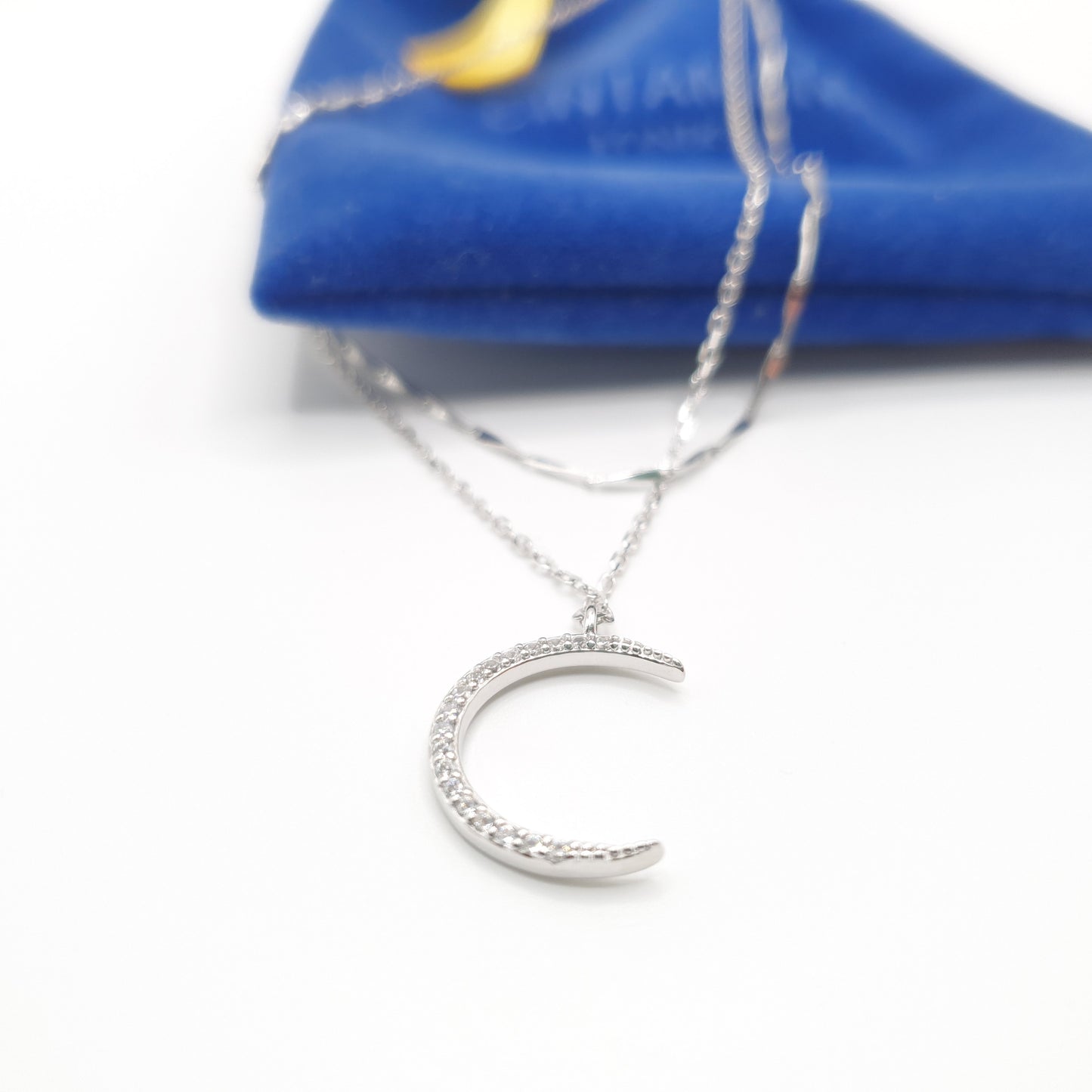 Crescent Moon Stacked Necklace