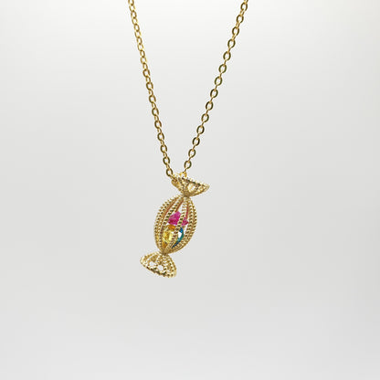 Sweet Bonbon Pendant Necklace Gold Plated