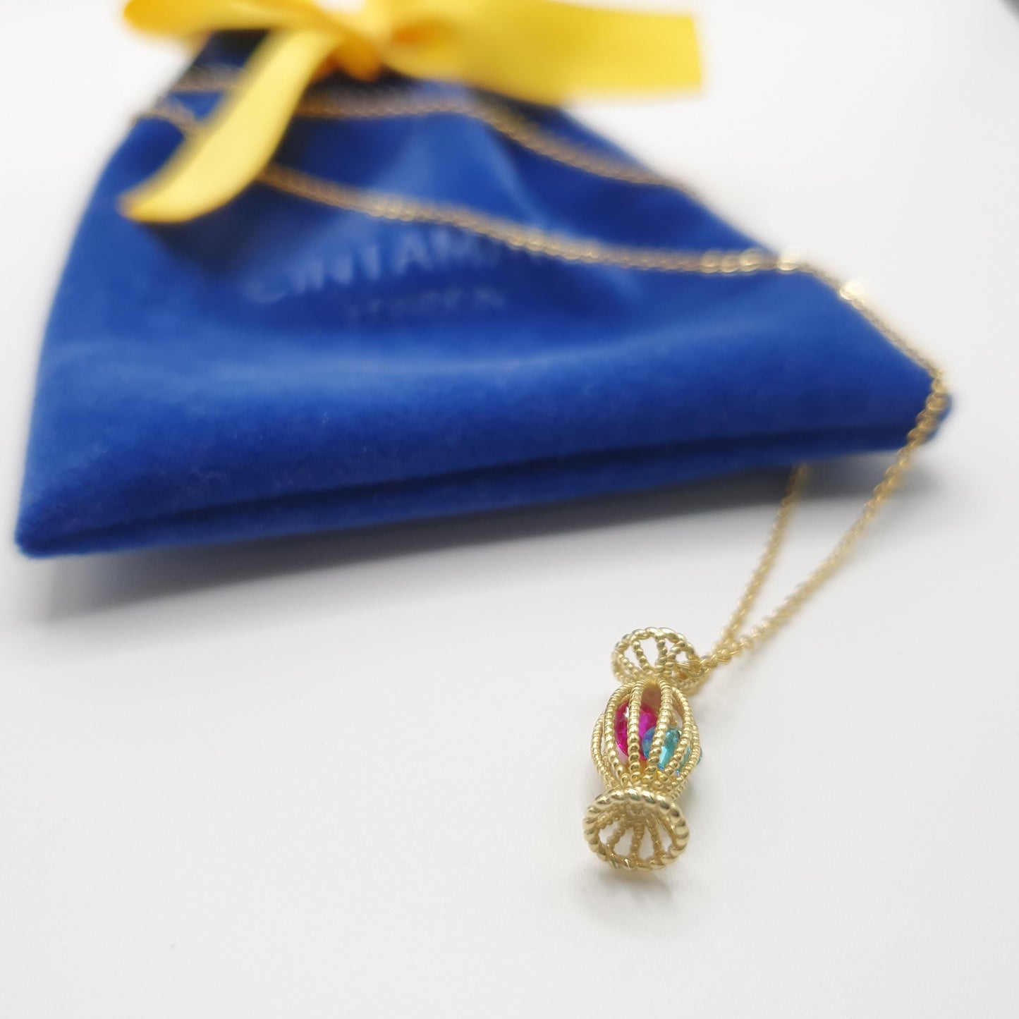 Sweet Bonbon Pendant Necklace Gold Plated