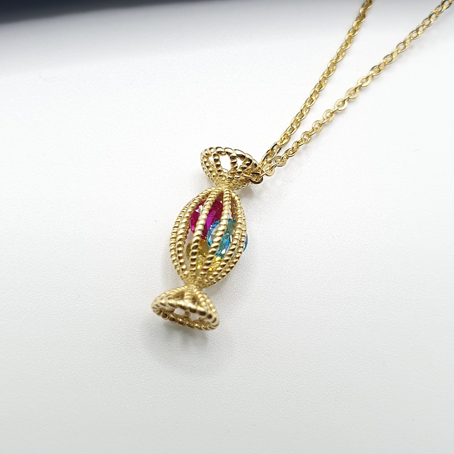 Sweet Bonbon Pendant Necklace Gold Plated