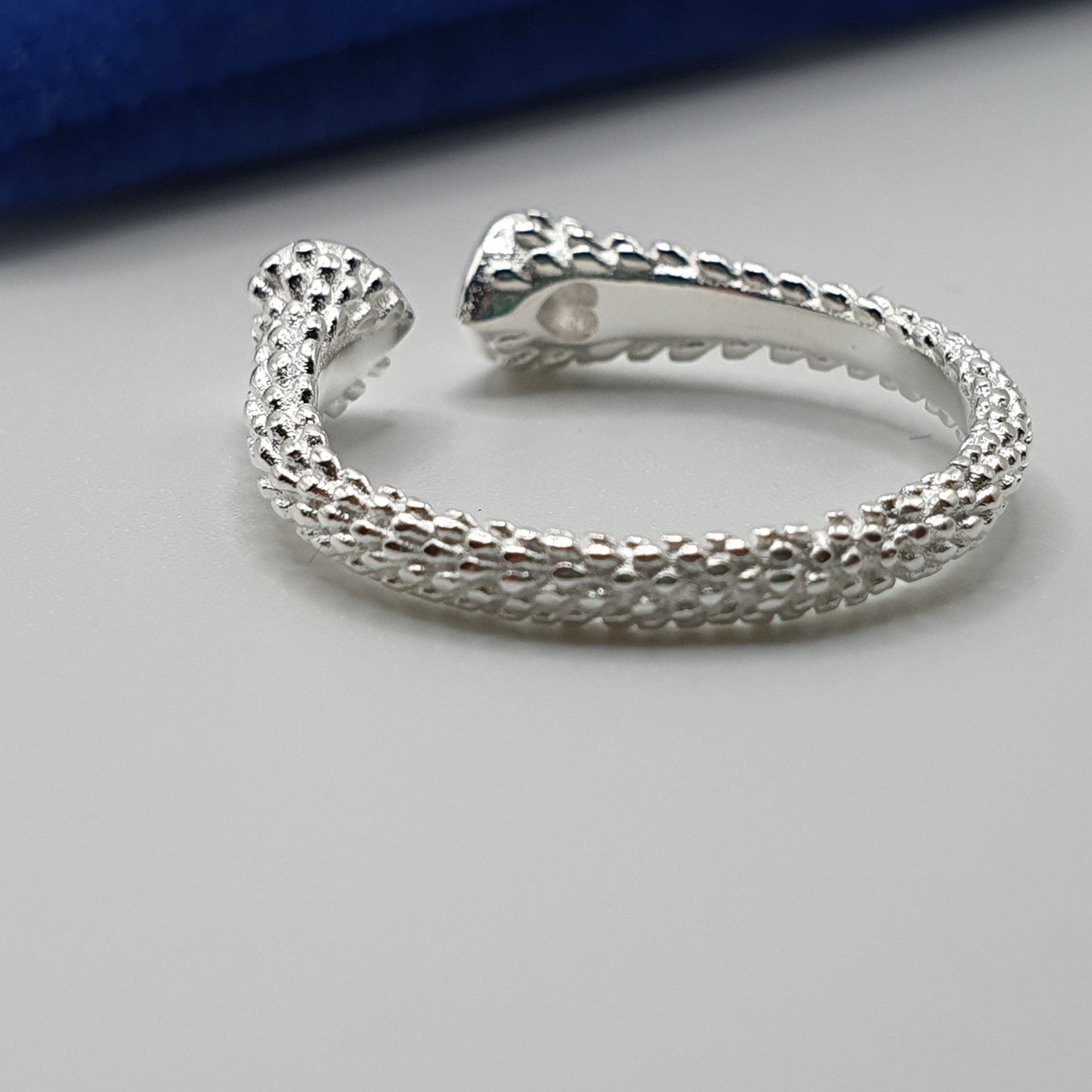 Double Heart with Zirconia Open-ended Ring