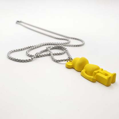 Hip-hop / Rave Stainless Steel Bear Pendant Necklace