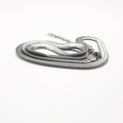 Slender Flat Snake Chain Stainless Steel