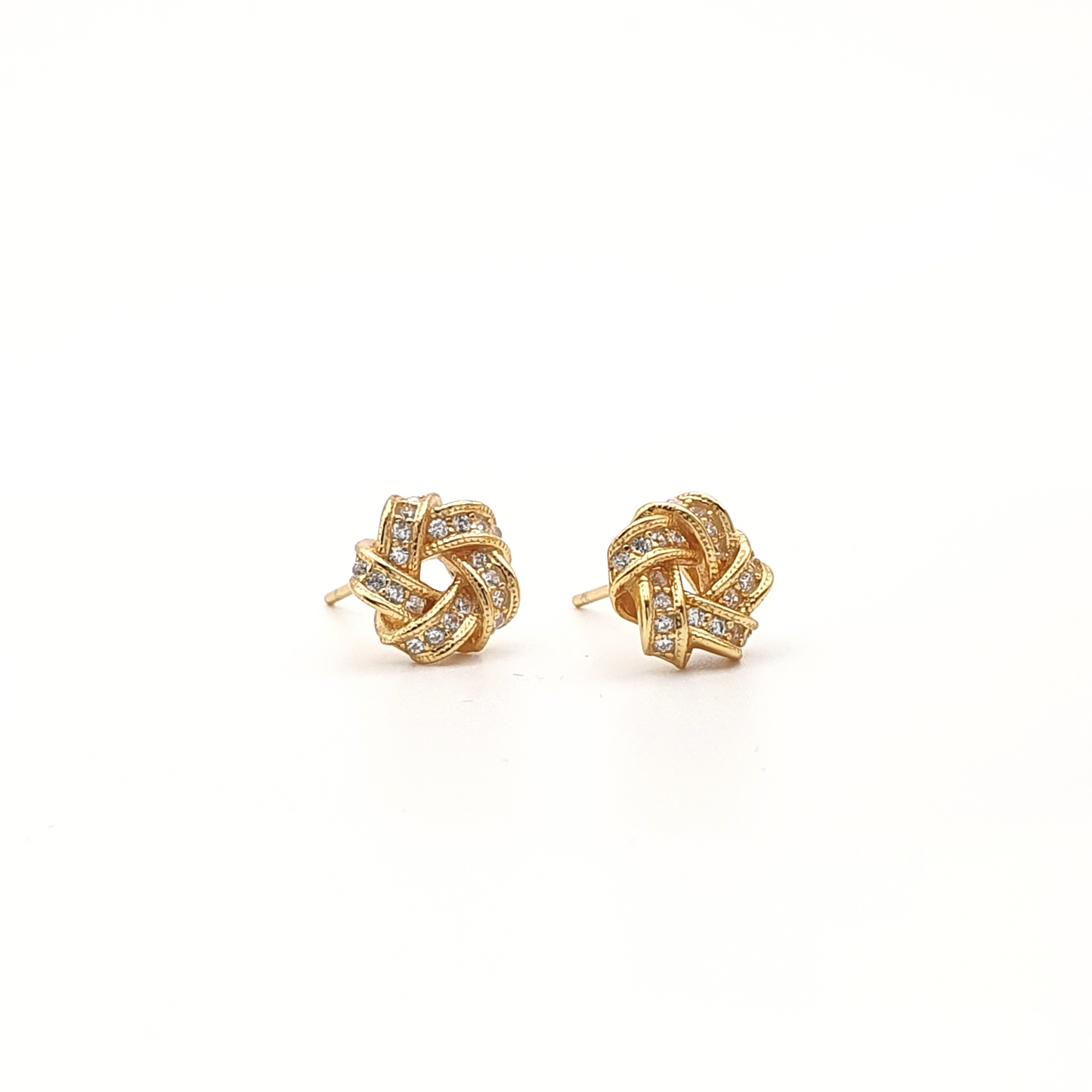 Pave Knot Stud Earrings