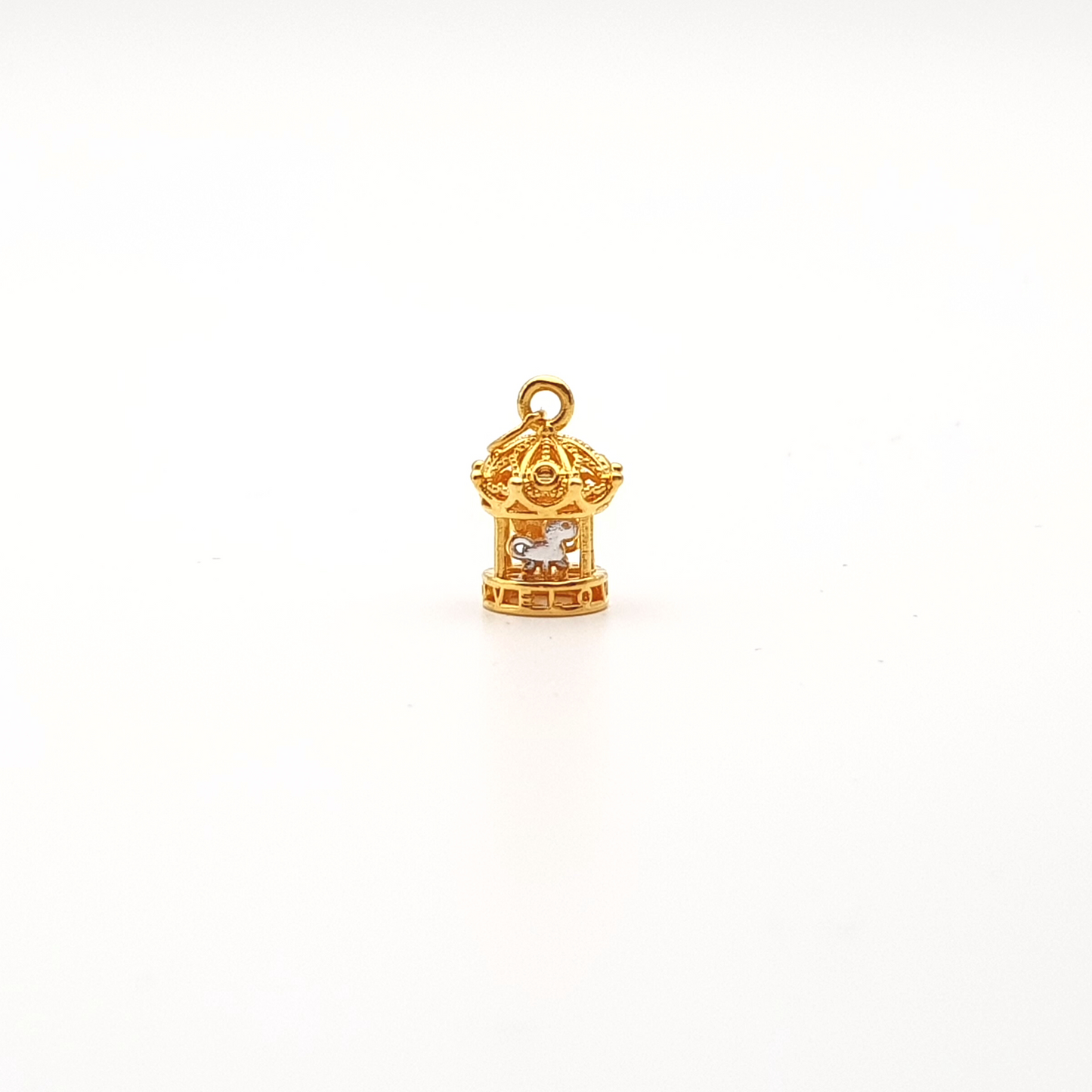 Delicate Carousel Charm in 18K Gold