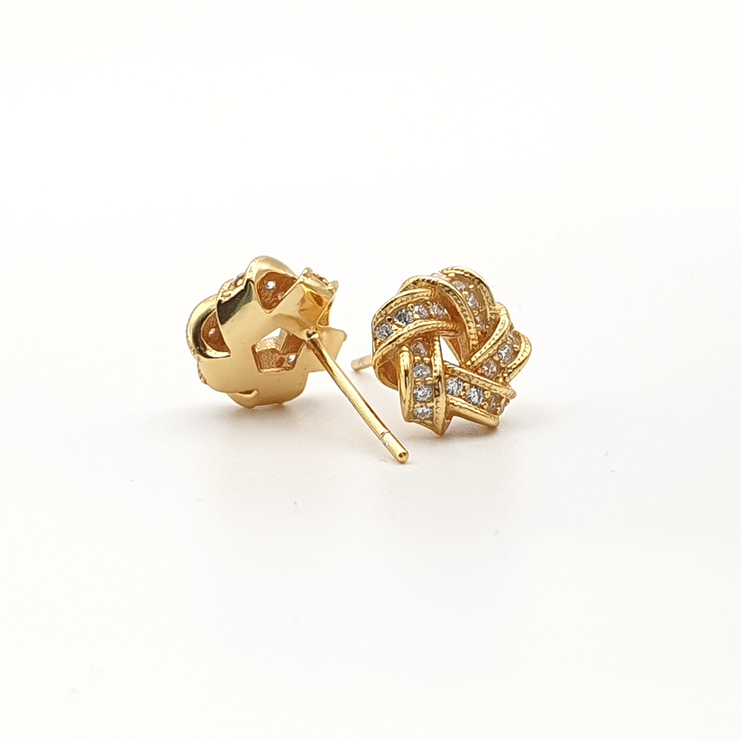 Pave Knot Stud Earrings