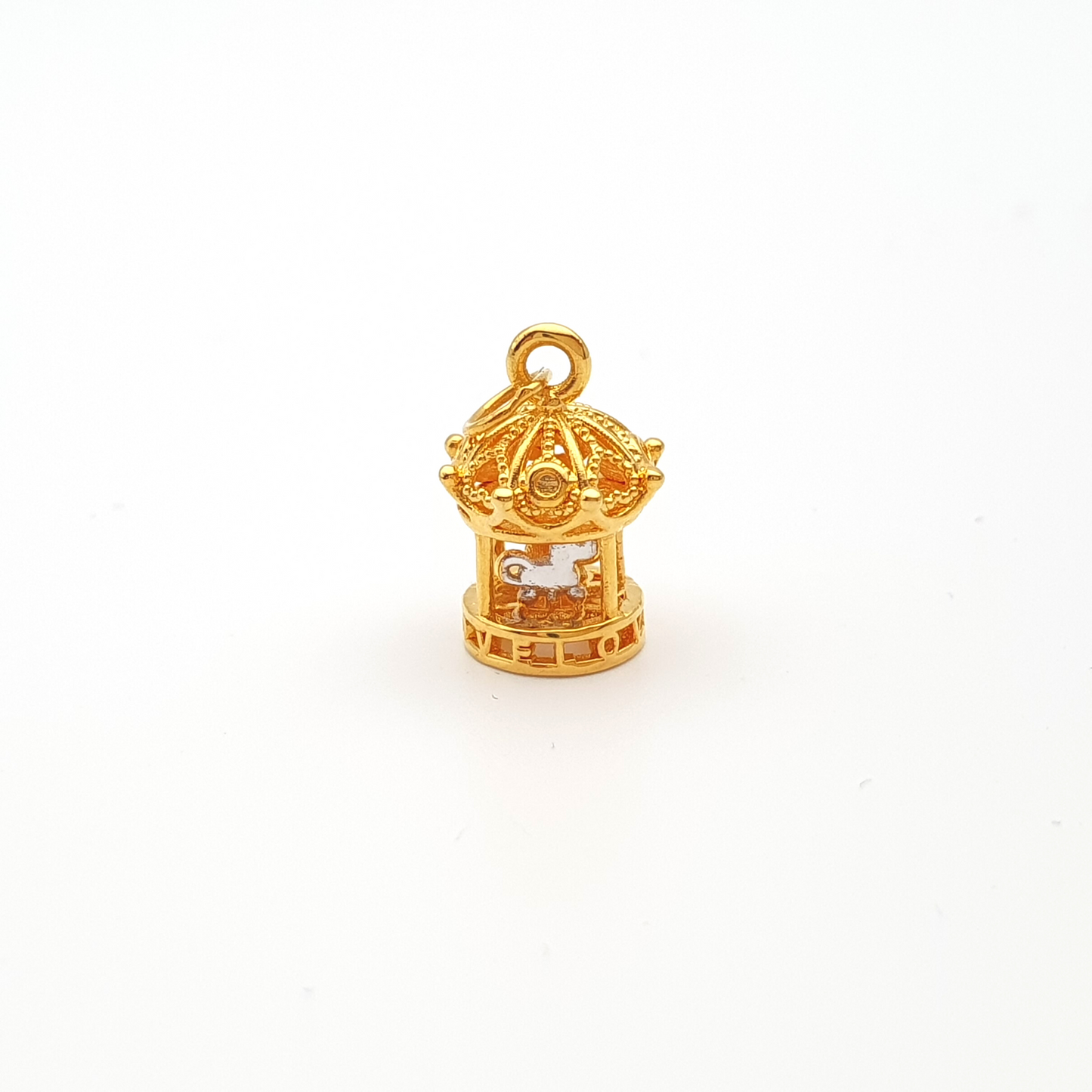 Delicate Carousel Charm in 18K Gold