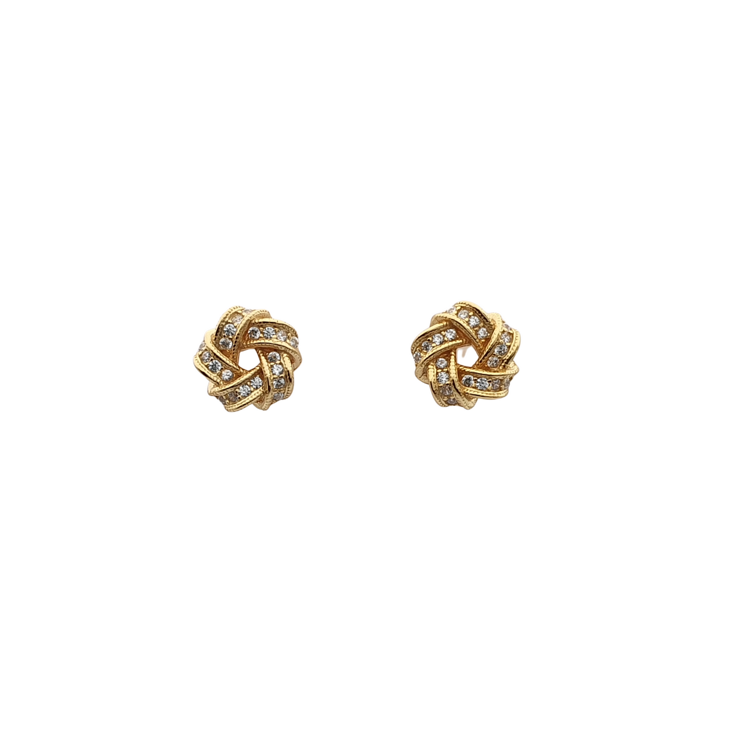 Pave Knot Stud Earrings