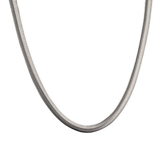 Slender Flat Snake Chain Stainless Steel