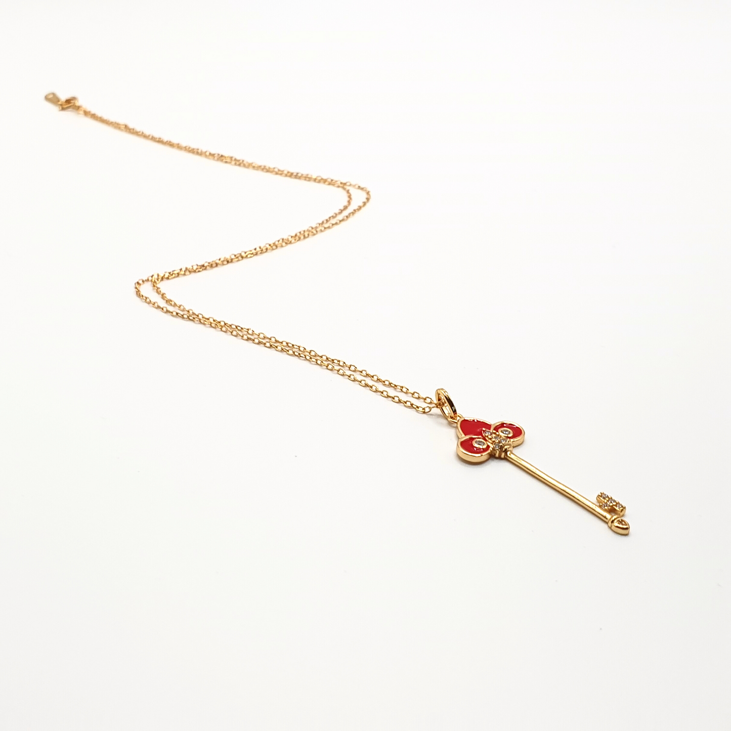 Key to My Heart -  Red Pendant Necklace