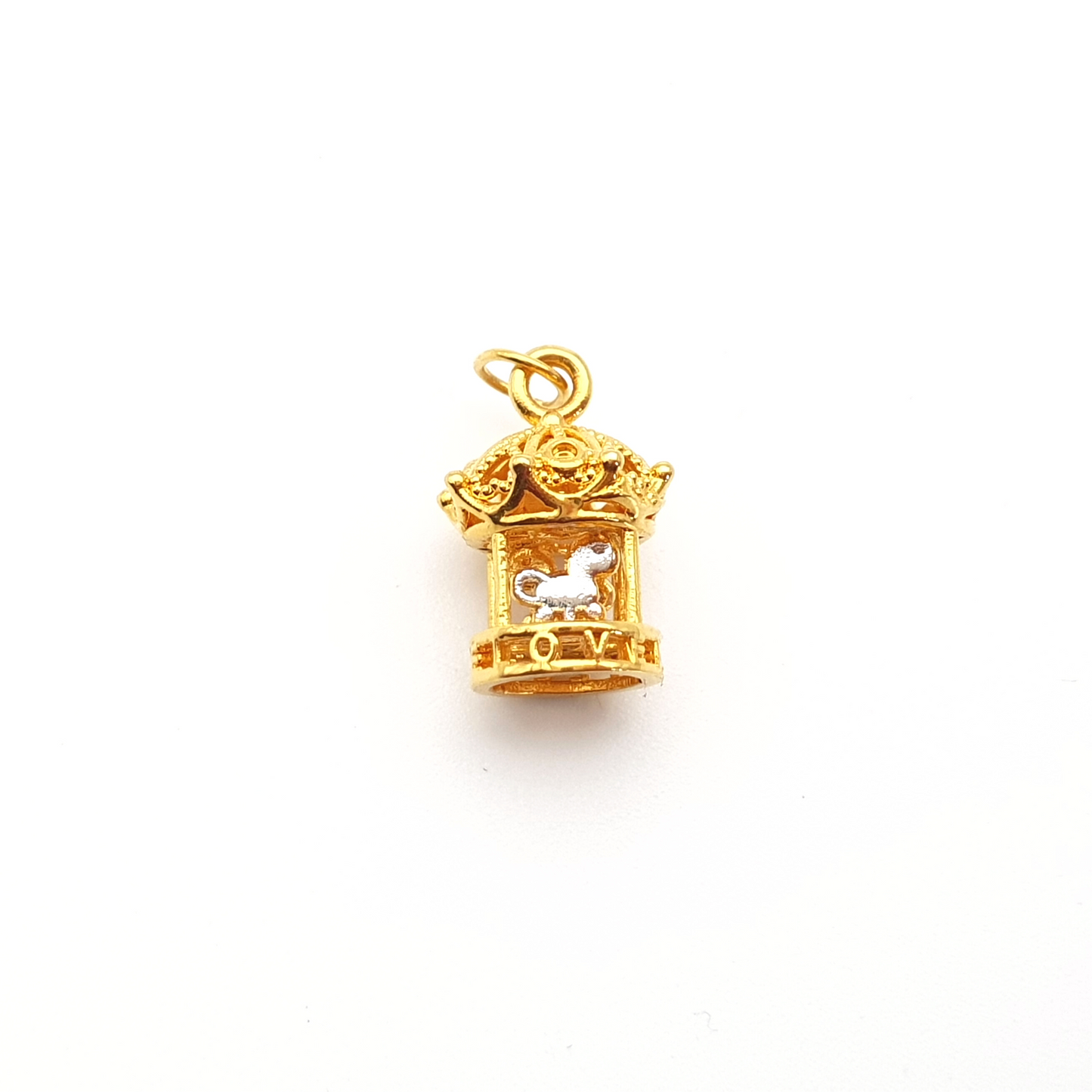 Delicate Carousel Charm in 18K Gold