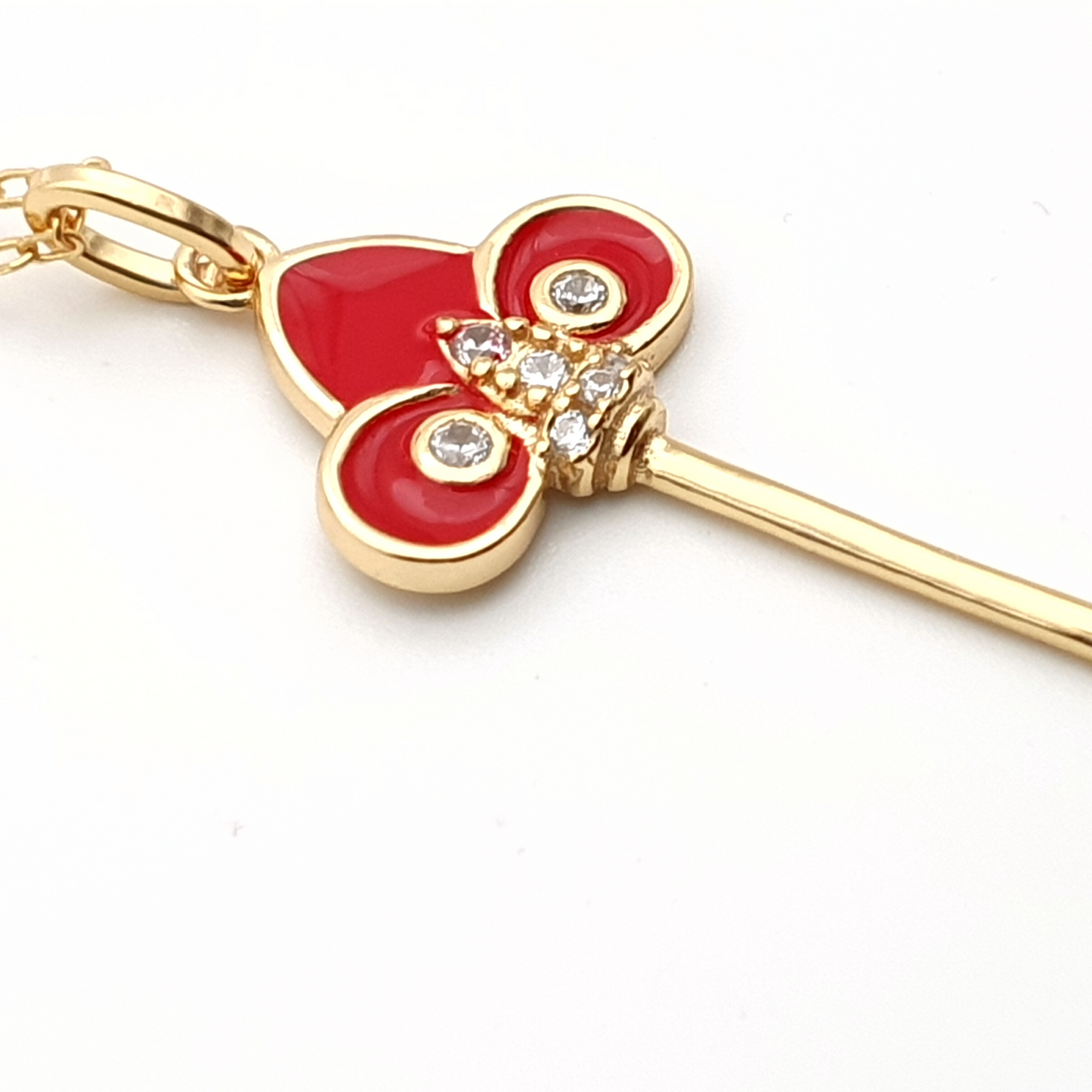 Key to My Heart -  Red Pendant Necklace